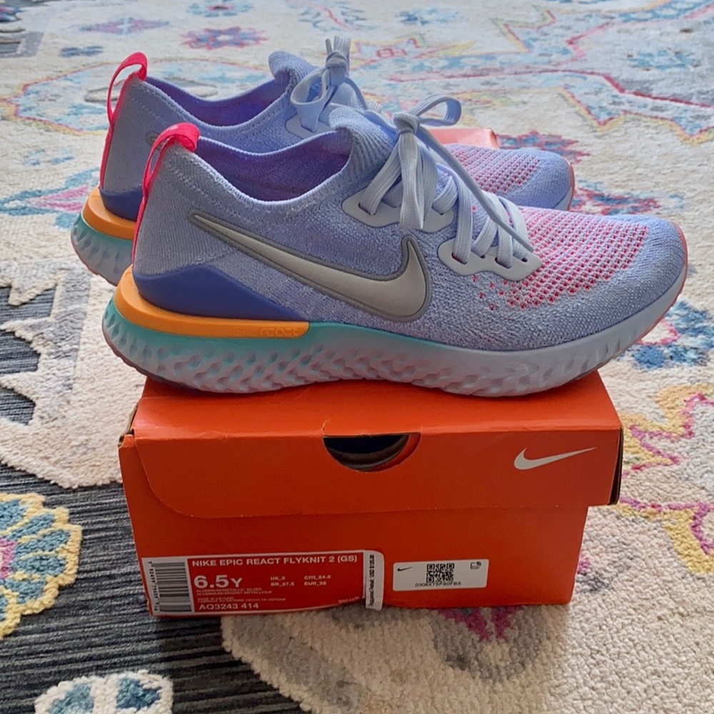 Nike epic react flyknit 2 aluminum/metallic silver